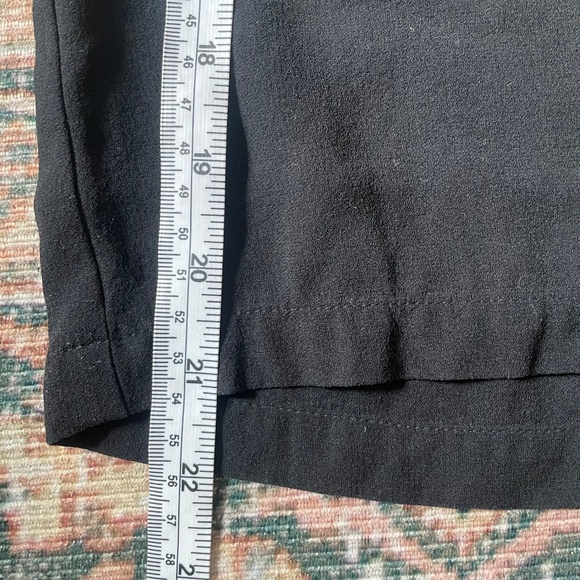 Eileen Fisher black georgette crepe silk long sleeve box top blouse - Picture 6 of 6